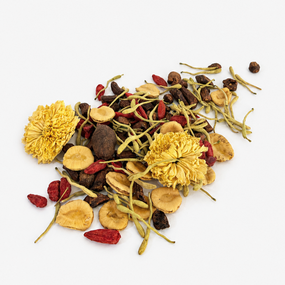 Cooling & Throat-soothing Tea| Malva Nut, Honeysuckle & Goji Berry (5 Pouches)